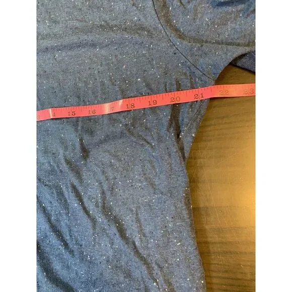 Mango Basic T Shirt‎ Mens XL Gray Crew Neck Cotton Speckled Starry Night - Picture 8 of 12